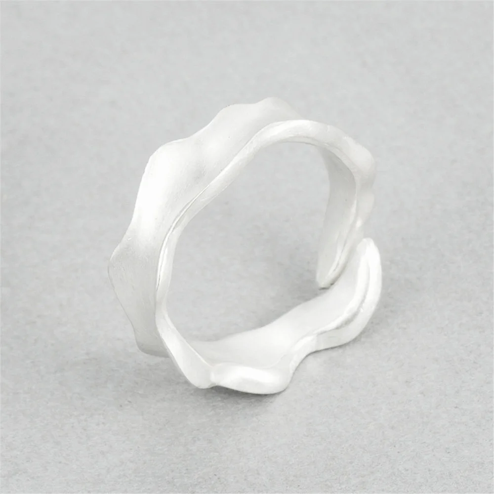 one piece leaf ring 100% 990 silver Jewelry Vintage Adjustable rings for women gift