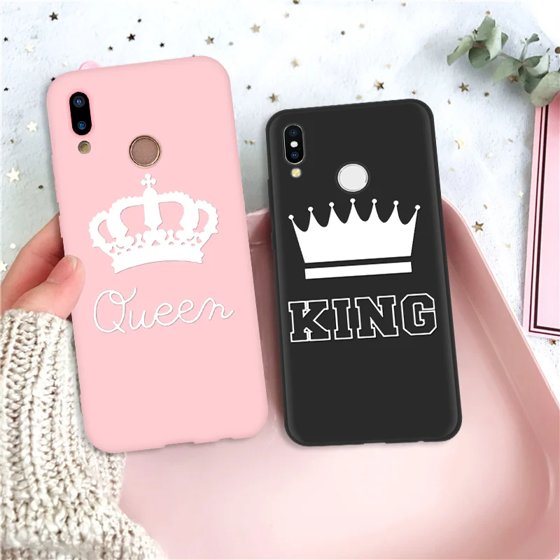 

Cute Cartoon KING QUEEN Crown Soft Silicon Coque For Huawei Honor 8X 10i 20i Play View 20 9 10 Lite Y9 Y7 Y6 Pro Prime 2019 Case