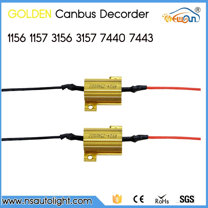 

Canbus Error Free Resistor LED Decoder Canceller For T20 7440 7443 T20 LED Bulb Error Free Load Canbus Resistor for all car