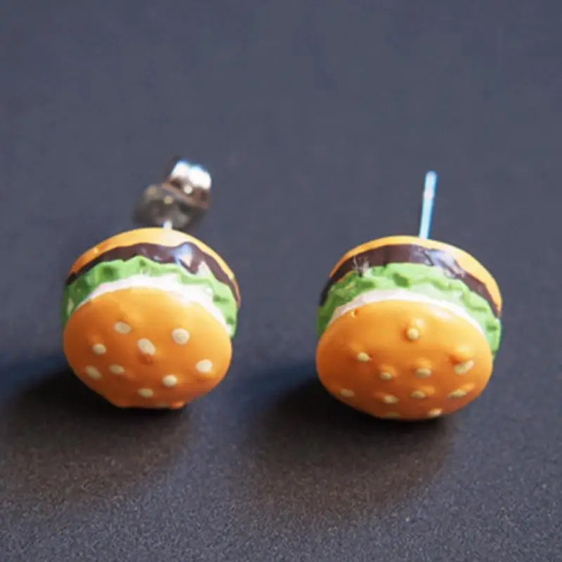 Женские серьги гвоздики в виде мороженого гамбургера картошки фри|stud earrings|stud