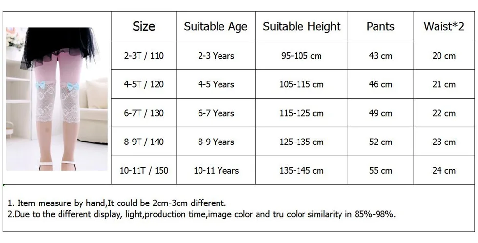 Штаны для девочек; летние детские повседневные кружевные леггинсы; Детские укороченные брюки; От 2 до 11 лет узкие брюки для маленьких девочек; Капри для малышей