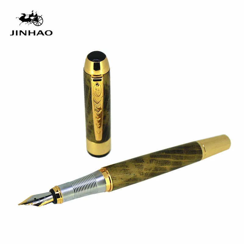 Роскошные ручки Jinhao 250 Серебристая цельностальная металлическая ручка Средний наконечник для письма авторучка Caneta канцелярские принадлежности для офиса и школы - Цвет: 03