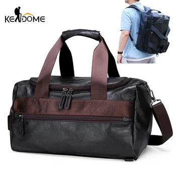 

Men PU Leather Gym Bag Women Fitness Training Backpack Large Travel Handbag Tote Shoulder Pack Gymtas Sac De Sport Bolso XA161D