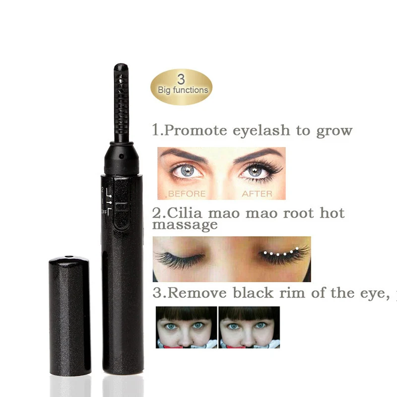 

NEW Mini Electric Heated Eyelash Curl Double-sided Perm Eye Lashes Casual Long Lasting Pen