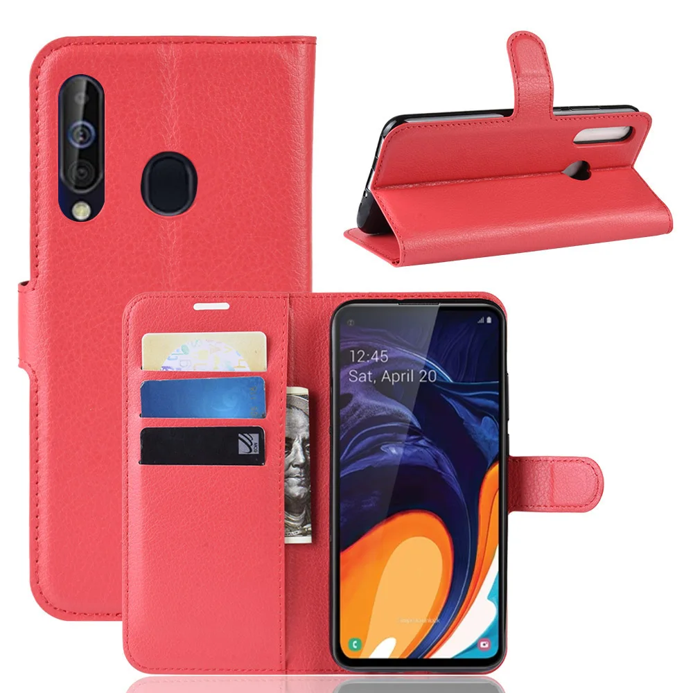 

For Samsung Galaxy A60 Luxury Flip Leather Case cover for Samsung Galaxy A60 SM-A606F/DS 6.3" Phone Cover Wallet case with Stand