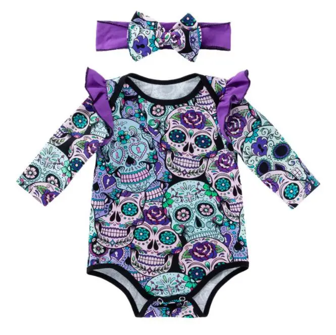 purple Костюм на Хэллоуин, детская Лыжная шапочка из хлопка, Детский комбинезон с длинными рукавами, сдельник для ребенка, Одежда для новорожденных, roupa infantil R25 - Цвет: purple