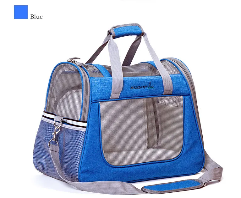 DannyKarl рюкзак для питомцев, сумка-мессенджер для собак, пакетов для путешествий, дышащая сумка для питомцев чихуахуа с большими боковыми окошками - Цвет: blue