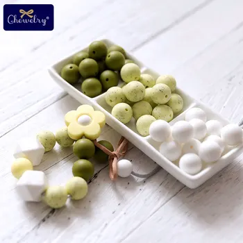 

30PC Silicone Beads Food Grade Baby Teethers Bead Round 15MM Pacifier Chain Accessories Teething Silicone Pearl Beads Toys