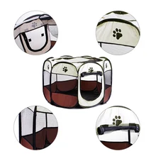 Портативный складной домик для животных собачий домик клетка шатер для собак для котов манеж Щенячий питомник легкое управление восьмиугольник ограждение-решетка