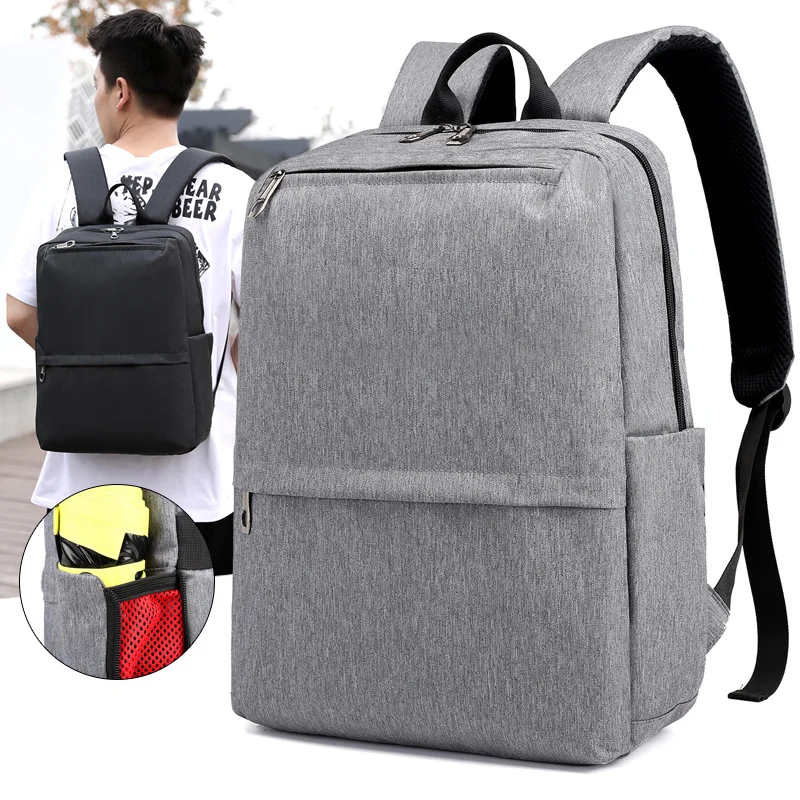 Dropshipping PU Leather School Backpack Bag For College Simple Design Men Casual Daypacks