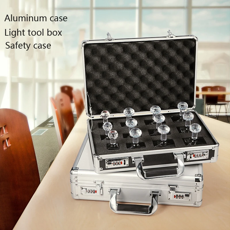 

waterproof box with foam light weight aluminum abs hard metal make up organizer storage bins protective case