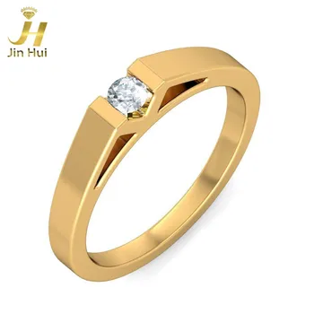 

Jinhui Women The Helenius Band Solid 18K Yellow 750 Gold 0.11CT Natural Diamond Jewelry Free Engraving