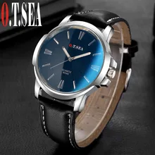 Лидер продаж O. T. SEA брендовые Ретро дизайнерские часы из искусственной кожи Blue Ray стекло Мужские Военные Спортивные кварцевые наручные часы W045