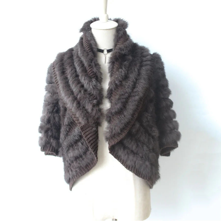 

Fur shawl Europe and the United States new rabbit fur woven bat shirt rabbit fur knitted cloak HN171