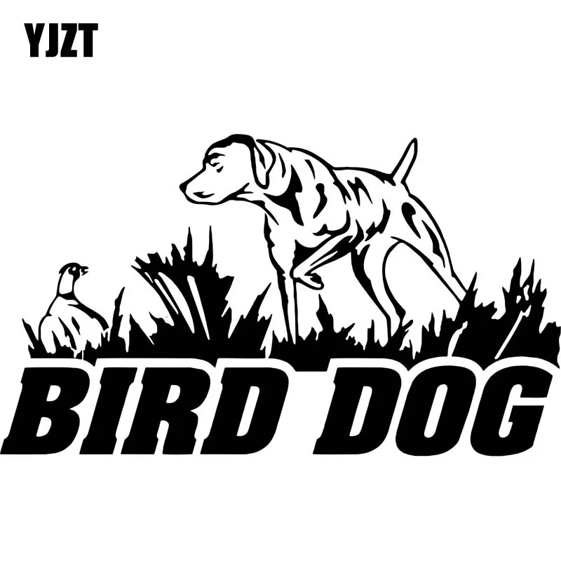 

YJZT 17.8CM*10.2CM Bird Dog Hunting Pheasant Duck Car Vinyl Decal Sticker Black/Silver C10-00410