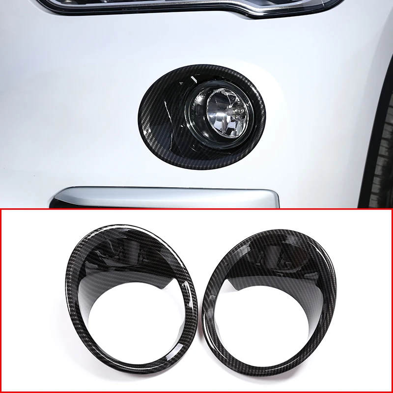 

2pcs Carbon fiber Style Plastic Chrome Front Fog Light Lamp Cover Trim Car Accessories For BMW X1 F48 2016-2018 Accessories