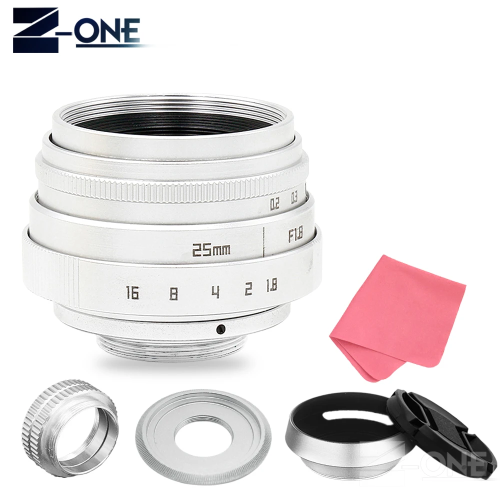 Silver 25mm F1.8 APS-C CCTV Lens C Mount+Hood For Olympus Panasonic Micro 4/3 M4/3 G7 G10 GH3 GH2 GH1 GX1 GF6 GF3 EPL5 EPM1 Silver 25mm F1.8 APS-C CCTV Lens C Mount+Hood For Olympus Panasonic Micro 4/3 M4/3 G7 G10 GH3 GH2 GH1 GX1 GF6 GF3 EPL5 EPM1