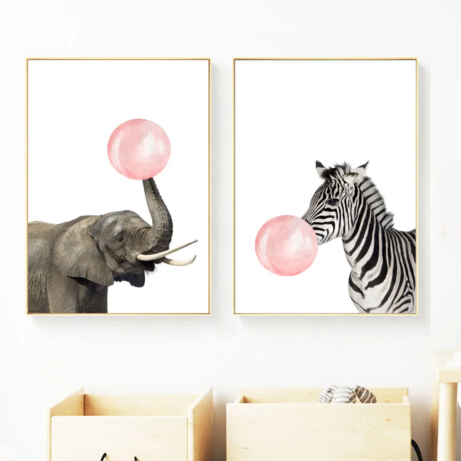 Wall-Art-Canvas-Painting-Zebra-Elephant-Chicken-Duck-Balloon-Animal-Nordic-Posters-And-Prints-Wall-Pictures(3)
