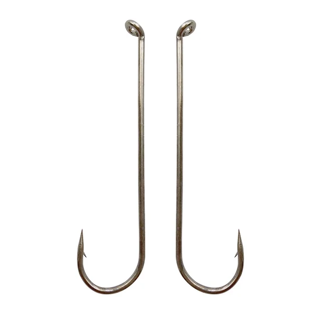 100pcs 79580 High Carbon Steel Fishing Hooks White Long Shank Streamer