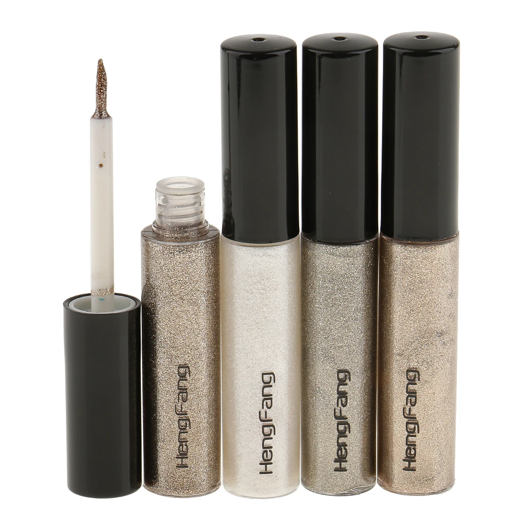 4Pcs/Set Sparkling Glitter Metallic Waterproof Liquid Eye liner Eye Party  Wedding Makeup Eye Liner Tools