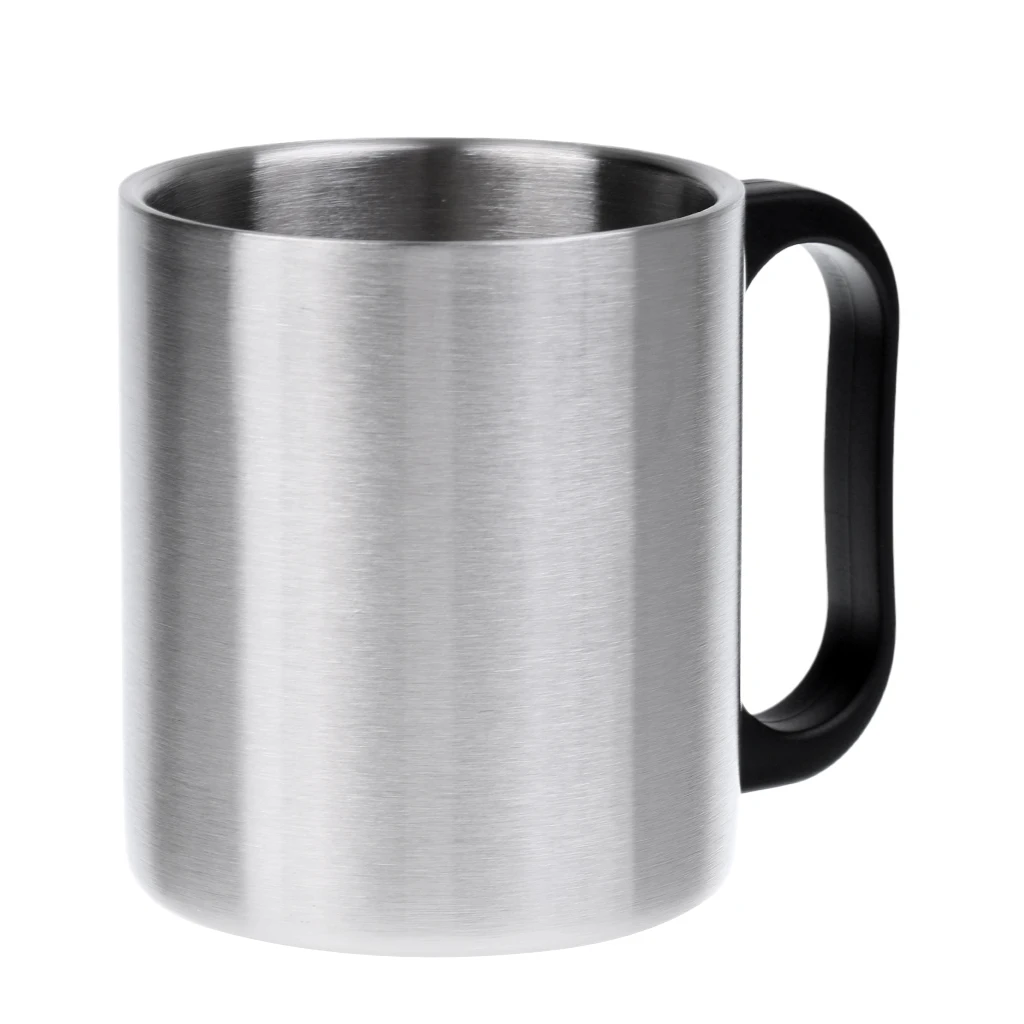 Stainless Steel Double Wall Coffee Mug Camping Travel Picnic Cup with Handle stainless steel