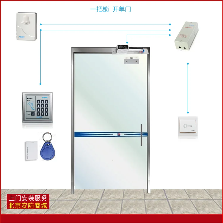Access control glass door single door double door access control set access control set electric