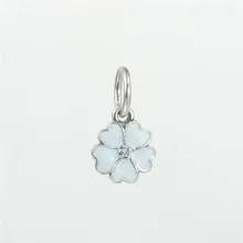 Белые эмалированные Подвески Primrose из стерлингового серебра 925 пробы, бусины с цветком для изготовления ювелирных изделий, подходит для браслета из змеиной цепочки Berloque