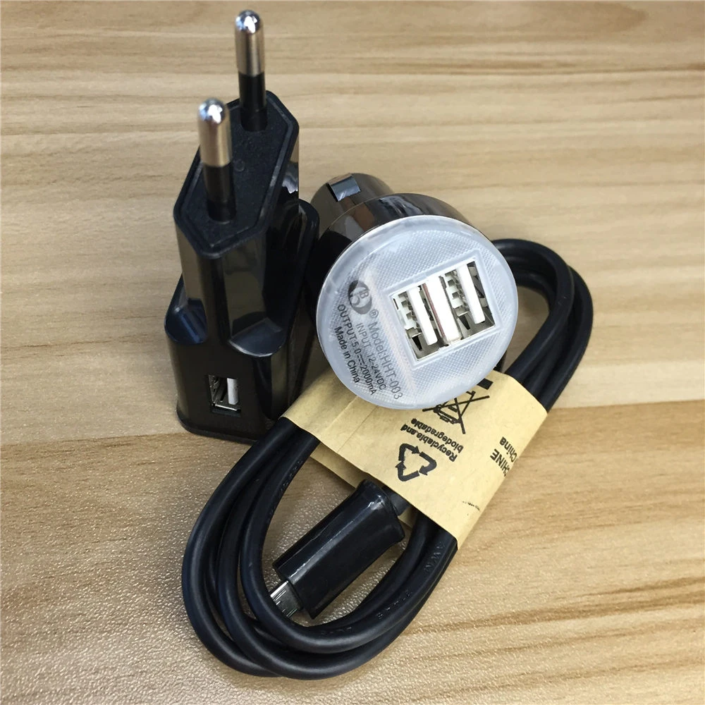 

Travel Wall Charger Adapter+Dual Mini Car Charger+Micro 2.0 USB Data Sync Charging Cable Cords for LG Samsuang Galaxy S4 Note 2