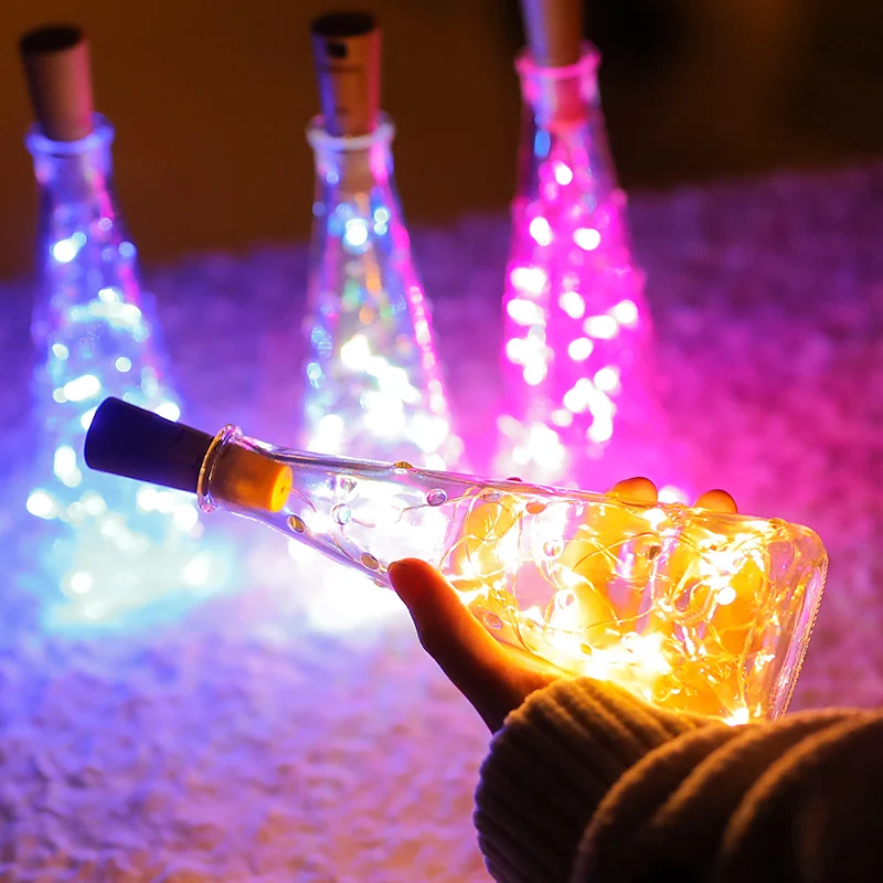 

Amazing Twinkle Wine Bottle Cork Lights for Wedding Party Decoration Glaring Colorful Starry Fairy String LED Lights