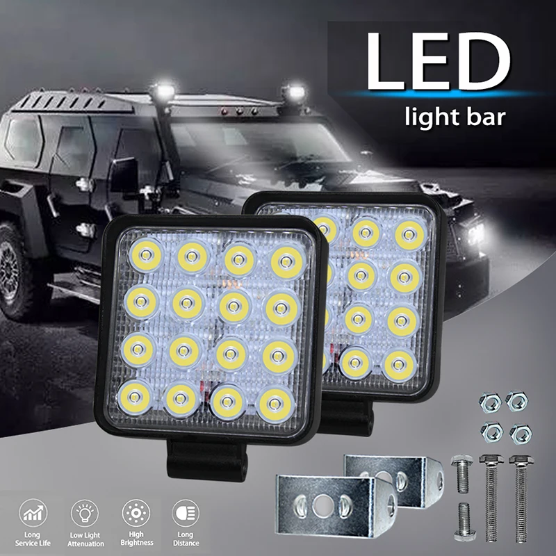 

4 Inch Round Led Bar Led Work Light Bar For Driving Offroad Boat Car Tractor Truck 4x4 Suv Atv 12v 24v 48W