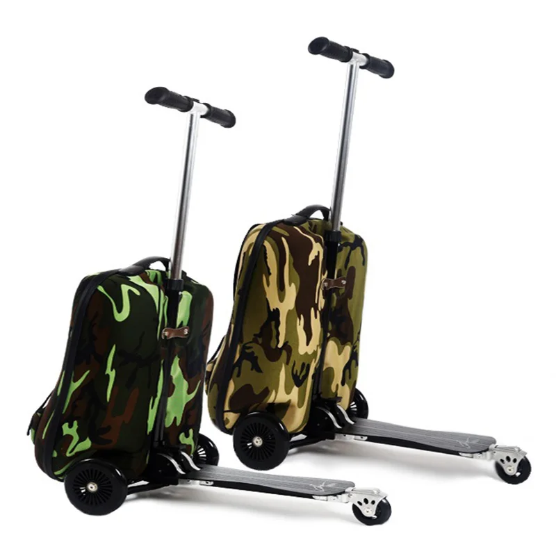 Popular detachable sports scooter luggage trolley backpack spinner