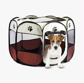 

Eight-sided enclosure pet delivery room dog kennel washable folding octagonal fence Oxford cloth waterproof dog-catching tent