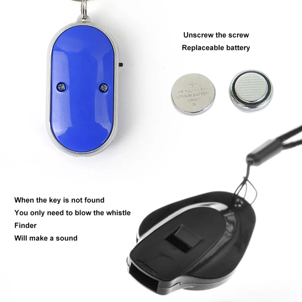 СВЕТОДИОДНЫЙ брелок для поиска ключей от потери, брелок для поиска ключей, свисток на цепочке, звуковой брелок для ключей с дистанционным управлением
