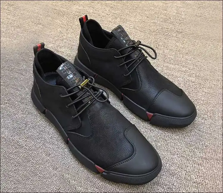 أسود الرجال جلد حذاء كاجوال رجل تنفس أحذية رياضية 2019 الربيع الذكور الشقق متعطل سكيت حذاء البريطانية رونينغ الأحذية