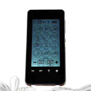 

2 Channels Recharge Electrical Stimulator Body Relax Muscle Therapy Massager Electronic Pulse tens in 12 modes with 4 electrodes