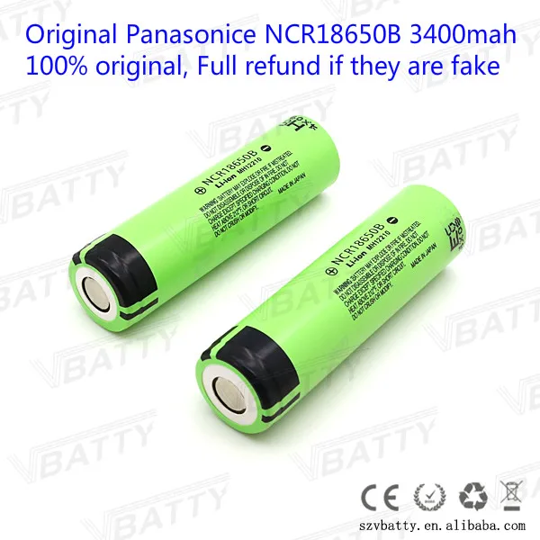 

100% original NCR18650B 3400mah 3.7V battery with flat top for Panasonic NCR18650B(4 PCS)