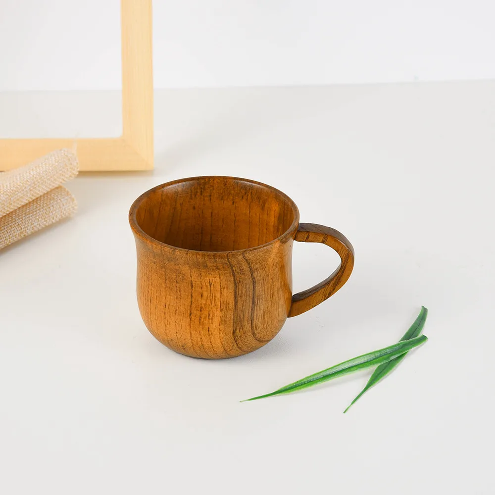 

New Wooden Cup Log Color Handmade Natural Wood Coffee Tea Beer Juice Milk Mug Natural Coffee Cup Ceramic Jujube Wood Tea