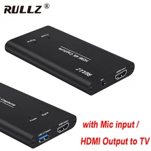 4K 1080P 60 HDMI к USB 3,0 карта видеозахвата для PS4 ТВ коробка Xbox DVD телефон игра Запись ПК прямая трансляция, с микрофоном, циклический выход