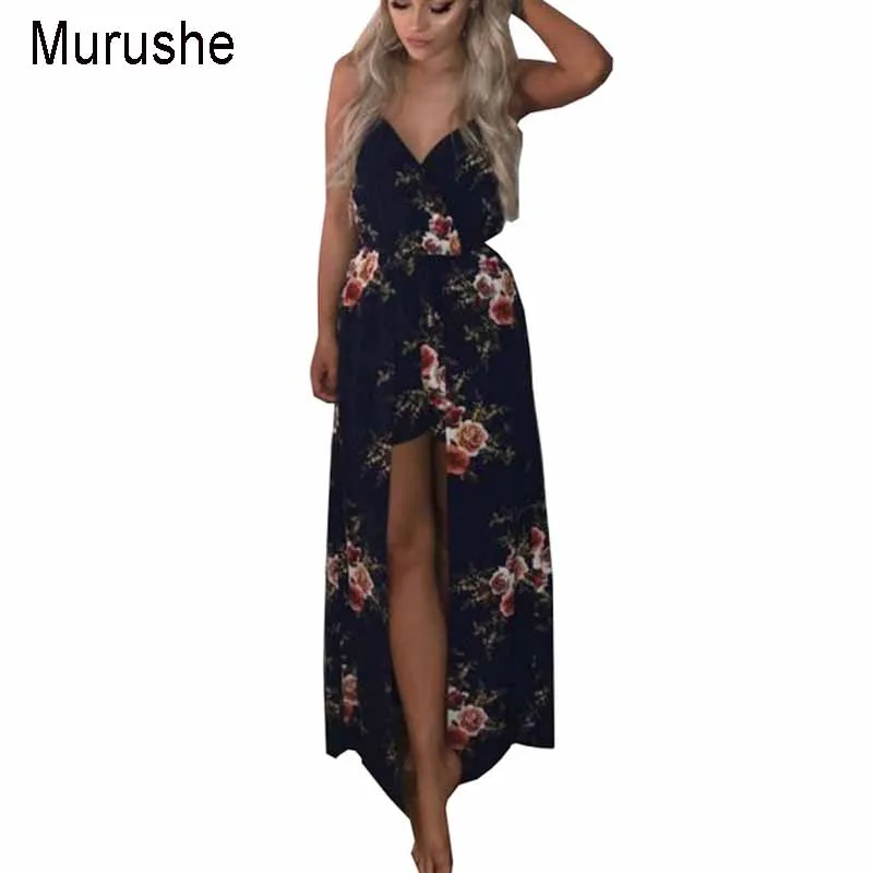 Qunndy أنيقة ارتداءها النساء بذلة رومبير مثير عارية الذراعين زهرة طباعة Combishort فام Playsuit الصيف وزرة يوتار
