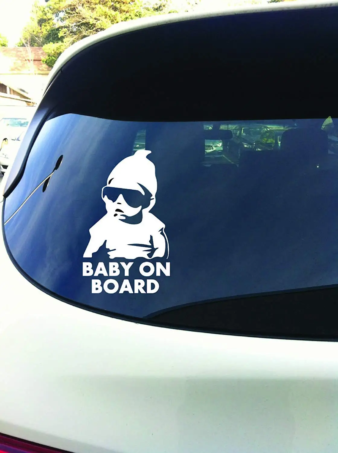 

Decalgeek Funny Car Window Laptop Vinyl Decal Baby on Board Hangover Sign Sticker, 6