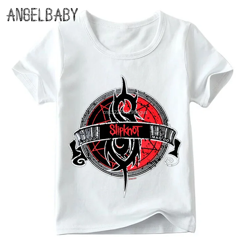 

Fashion Slipknot Rock Band Print Children T shirt Kids Summer Short Sleeve White Tops Boys and Girls Casual T-shirt,ooo326