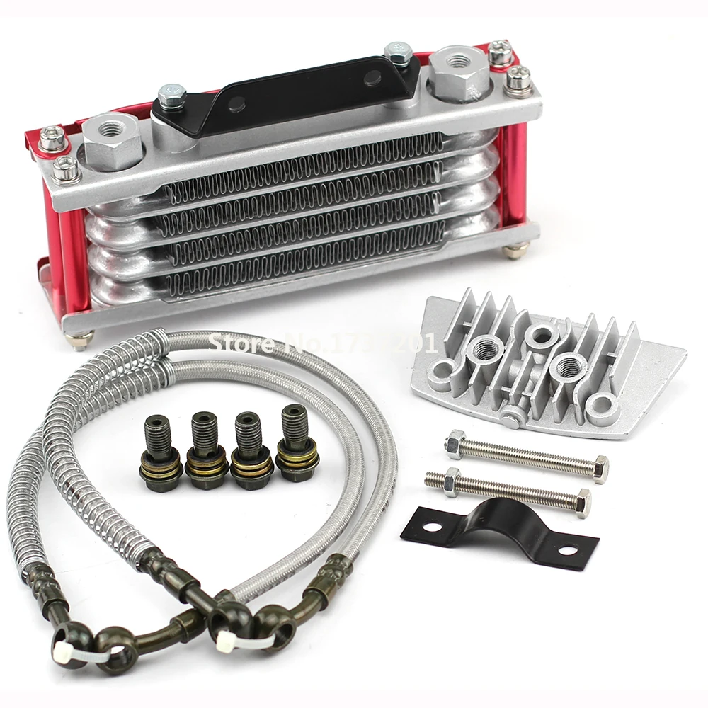 Universal Motorcycle Oil Cooler Radiator & CNC Plate cooling 50cc 70cc 90cc 110CC engine radiator oil cooler