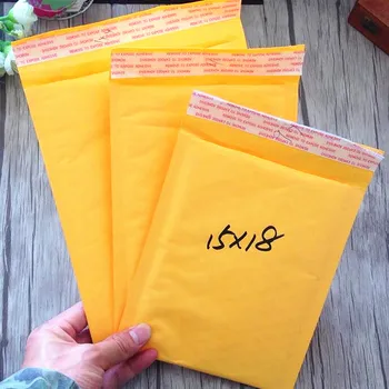 

4pcs/lot kraft Yellow Bubble Envelope Mailing Bags Self Adhesive Padded Envelopes Packaging Courier Bags