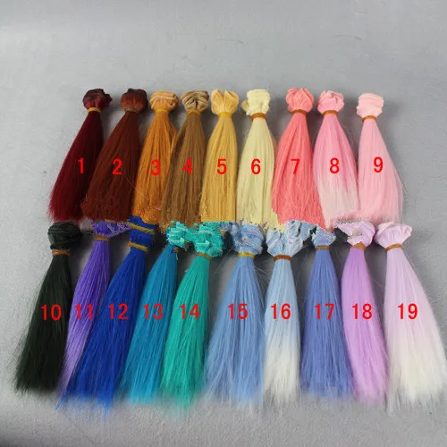 AILAIKI 2Pcs lot 25cm Length BJD SD Straight Wig Hair font b Doll b font Synthetic