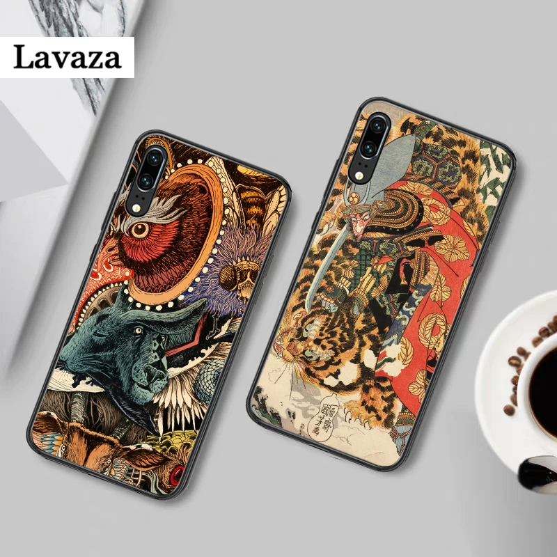 Lavaza японский стиль Art японский силикон чехол для Huawei P8 Lite P9 Mimi P10 P20 Pro P Smart