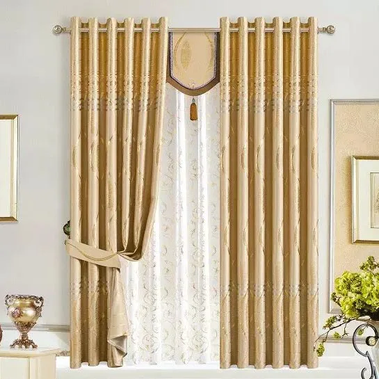 

Fabric Gold Wave flower Wide 210 CM curtains Fabric silver Curtain for Hotel 5 stars hotel bedroom Curtain Wholesale material