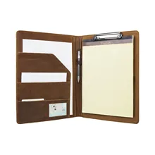 Ручной работы в стиле ретро кожаный портфель папки с зажимом папка A4 папка для документов, Бизнес презентационный проспект для Для женщин& Для мужчин