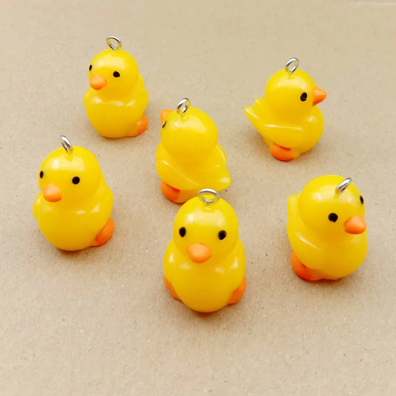

10pcs Cute Small Yellow Duck Resin Charms 3D Duck Pendants Fit DIY Decoration Earring Bracelet Finding Jewelry Accessories YZ356