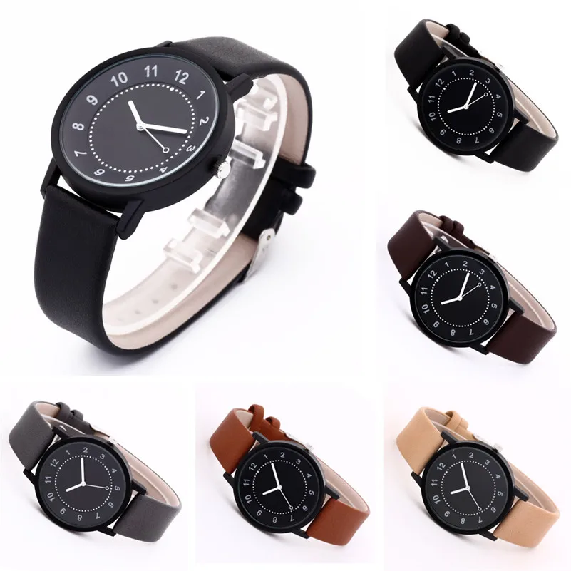 New Listing Geneva Men Watch Fashion Male Quartz-Watch Round Dial Leather Skin Strap Quartz Cheap Sport Relojes Masculino M22 (1)