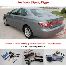 Для Lexus ES300/ES330-Автомобилей Датчики Парковки + Задний Камера вид = 2 в 1 Видео/Bibi Парковка система